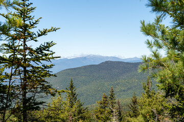 A beautiful view of mountains in White Mountain National Forest.