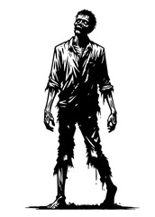 Fototapeta premium Zombie Man Walking Graphic