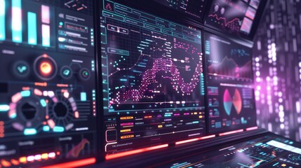 Fototapeta premium screen with negative Bollinger bands. concept financial crisis, black monday