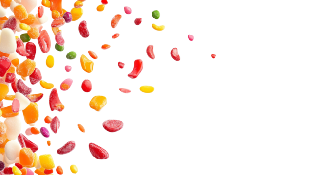 Collection of candy isolated on transparent background