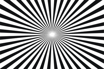 Abstract black and white sunburst light background, Sunburst vector element,  Radial sunburst stripes vector, Sunburst element radial stripes