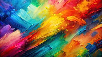 Obraz premium Abstract oil painting background with colorful brush strokes , art, creative, vibrant, texture, modern