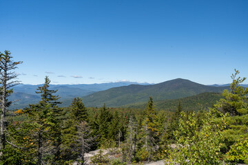 A beautiful view of mountains in White Mountain National Forest.