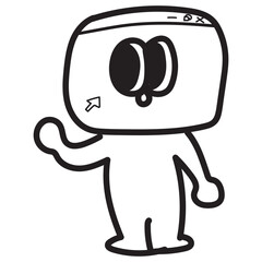 로봇캐릭터(캐릭터+컴퓨터+모니터)