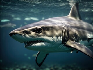 Shark under water closeup environmental background