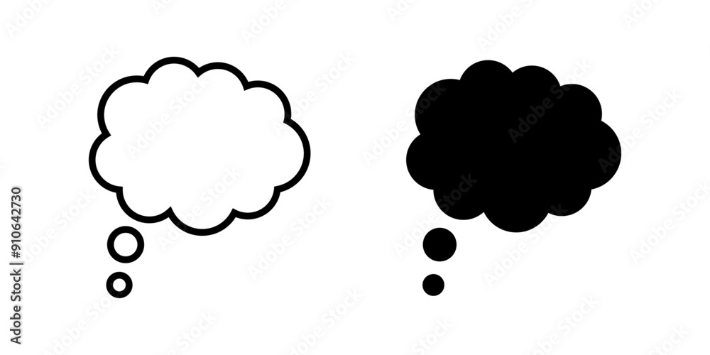 Wall mural thought cloud icon set