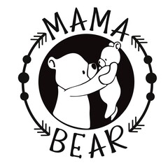 Mama bear, babies, mom, mums