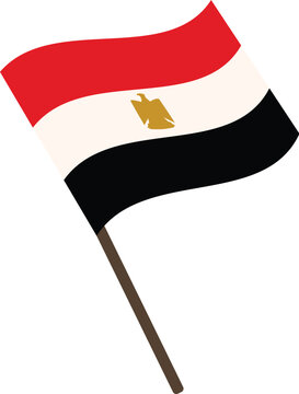 The national flag of egypt waving in the wind