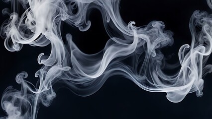 Ink in Water: Dark ink swirling and dispersing in clear water, creating ethereal patterns that resemble smoke or clouds, with soft edges and gradients.