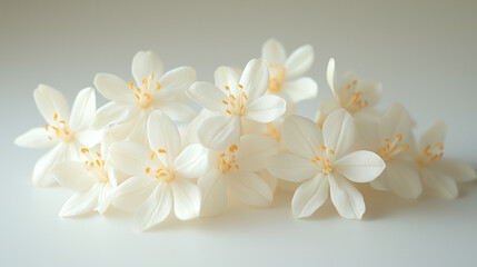 Delicate Star-Shaped Blossoms of Jasmine Flowers