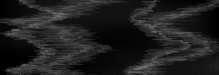 Obraz premium TV static noise texture. Distorted rippled VHS video screen overlay. Glitch pixelated random background. Grunge fuzzy television interference backdrop. Vector digital pixel video effect