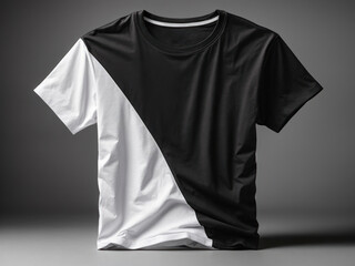 Tshirt design fashion concept blank black and white tshirt mockup