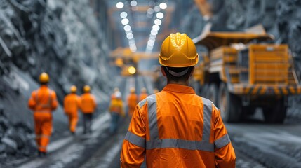 Mine technician supervising operations.
