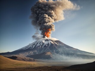 volcano on a gray Damavand mountain
