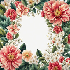 Fototapeta premium Flower frame or border design with new style 