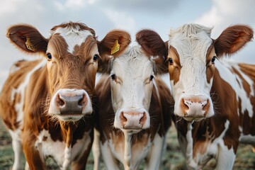Three Guernsey Cows in a Row