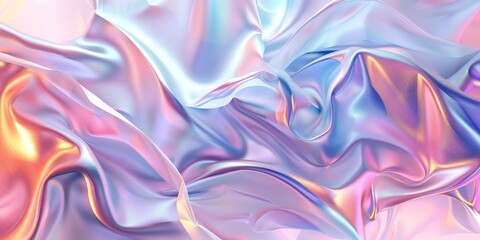 Obraz premium Abstract 3d fluid background, minimalistic holographic gradient shape, pastel colors, 4K,