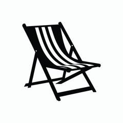 beach chair silhouette vector design