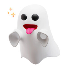 white ghost 3d illustration