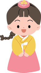 한복 입은 어린이 일러스트
