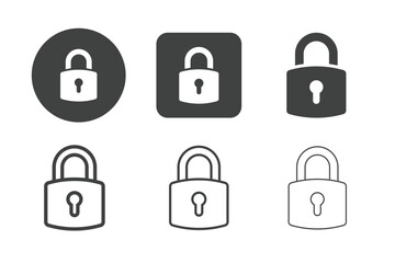 Padlock security multi style series icons. Editable stroke. For website marketing design, logo, app, template, ui, etc. Vector illustration.