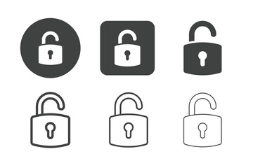 Padlock security multi style series icons. Editable stroke. For website marketing design, logo, app, template, ui, etc. Vector illustration.