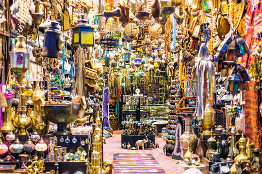 Souvenir shop in the old Mutrah souk, Muscat, Oman