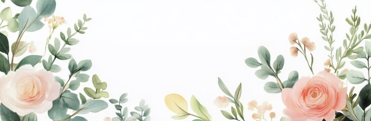 Fototapeta premium whimsical floral frame spring decor