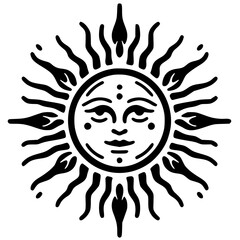 Sun symbol silhouette