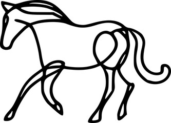horse line art