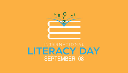 International Literacy Day is observed every year on September.Holiday concept background, placard, banner design template Vector illustration background design.
