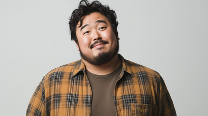 Obraz premium ぽっちゃりとした体型のアジア人男性