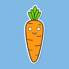 Carrot Sticker vector art illustration
