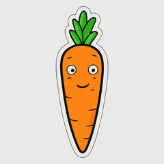 Carrot Sticker vector art illustration
