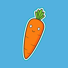 Carrot Sticker vector art illustration
