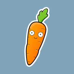 Carrot Sticker vector art illustration
