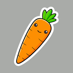 Carrot Sticker vector art illustration
