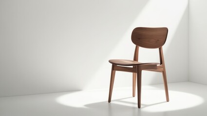 Wooden Armchair with Houndstooth Upholstery: Modern Mid-Century Dining Chair for Living Room, Office, or Bedroom - Elegant