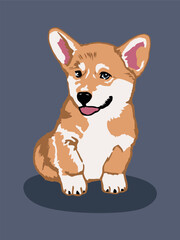 Pembroke welsh corgi puppy vector illustration
