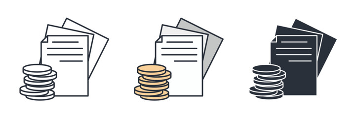 Income statement icon symbol vector illustration isolated on white background