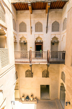 Courtyard inside the old fortress, Jabrin, Oman