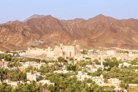 City and fortress from elevated point of view, Bahla, Oman