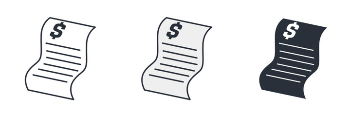 Bank statement icon symbol vector illustration isolated on white background