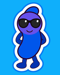 Cool Beans Silhouette Sticker Vector Illustration