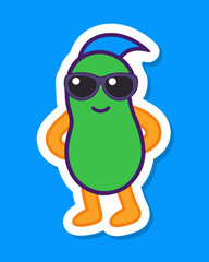 Cool Beans Silhouette Sticker Vector Illustration