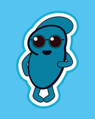 Cool Beans Silhouette Sticker Vector Illustration