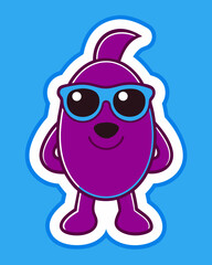 Cool Beans Silhouette Sticker Vector Illustration