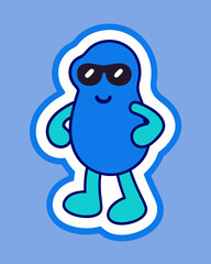 Cool Beans Silhouette Sticker Vector Illustration