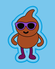 Cool Beans Silhouette Sticker Vector Illustration