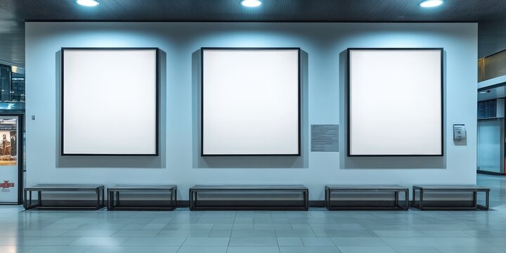Blank Frames in a Modern Gallery Hall
